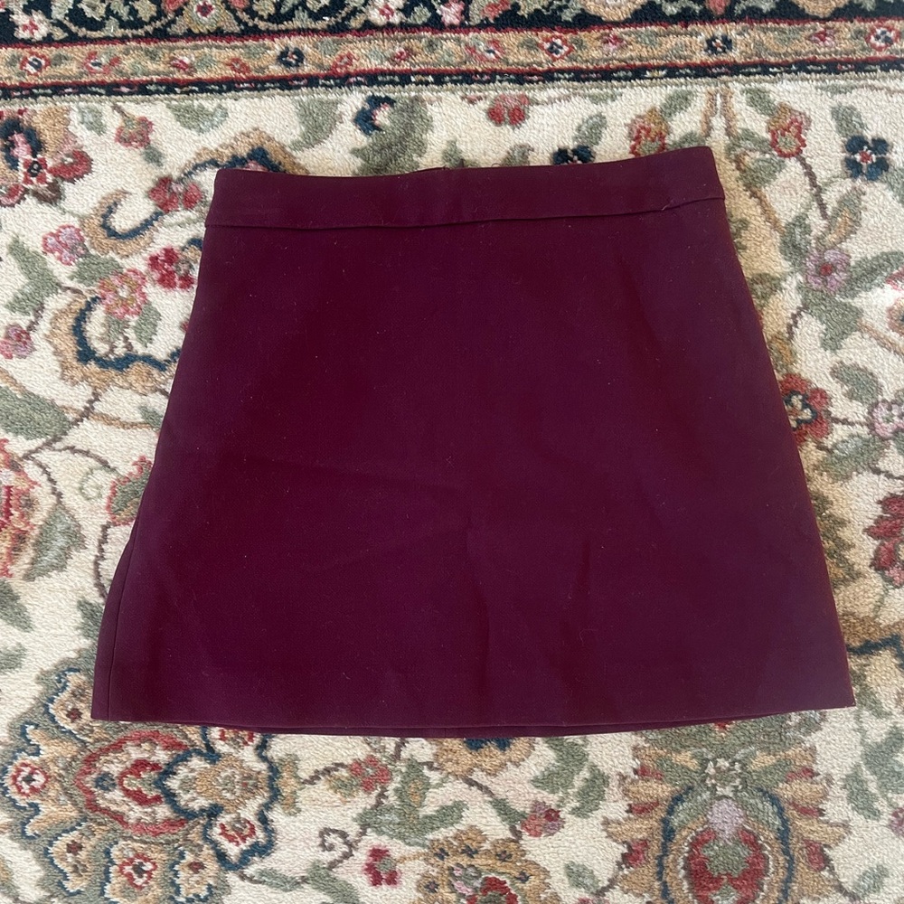 maroon mini skirt